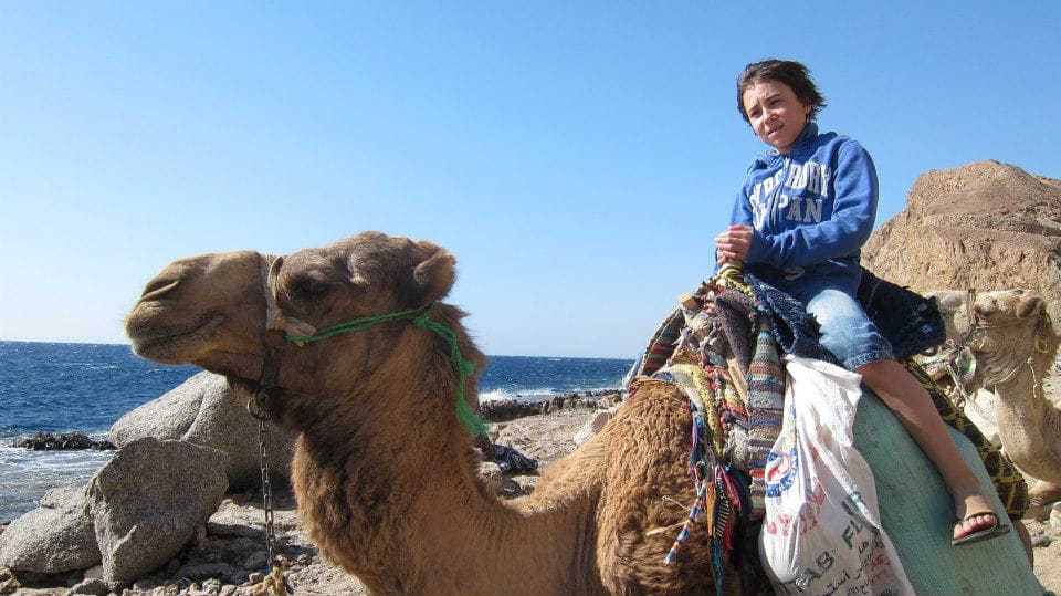 Camel riding towards R.A.G.